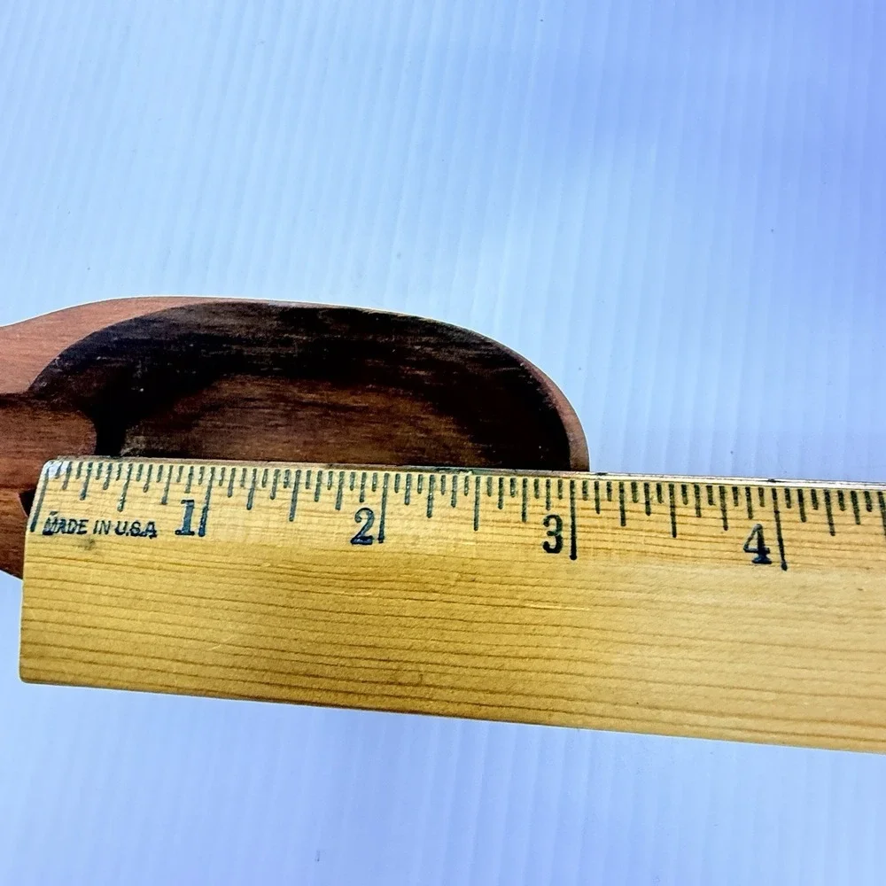 Vintage French Cherry Wood Tasting Spoon Hand Carved Soup Sauce Stirrer 14 Inch